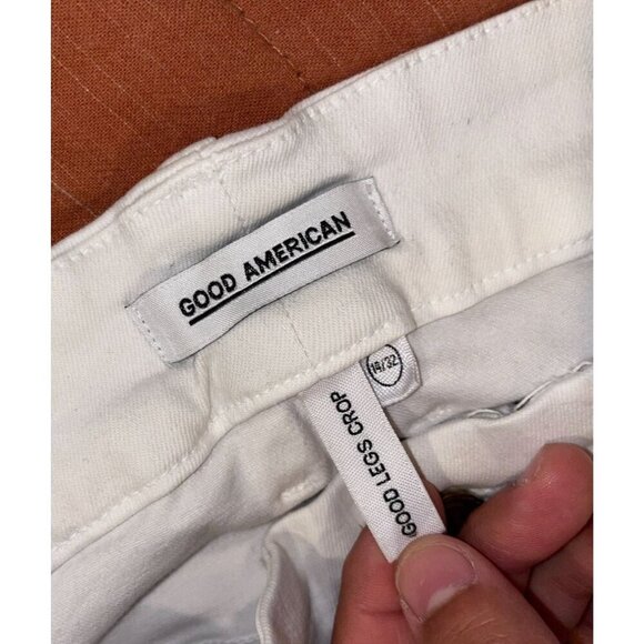 Good American Good Legs Crop White Skinny Jeans Womens Size 14/32 - Picture 4 of 10